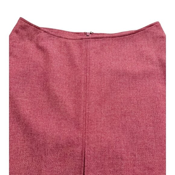 Pink Herringbone tweed wool A line skirt, Tailor‎ made, Size Large - Picture 5 of 11